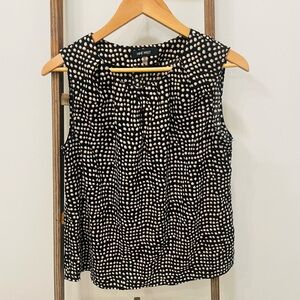 Black, White, and Tan Nine West Sleeveless Blouse